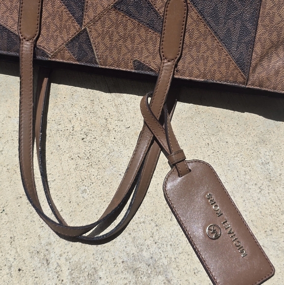 Michael Kors Signature Sinclair East West Tote Leather Handbag Women Rare - Picture 8 of 16